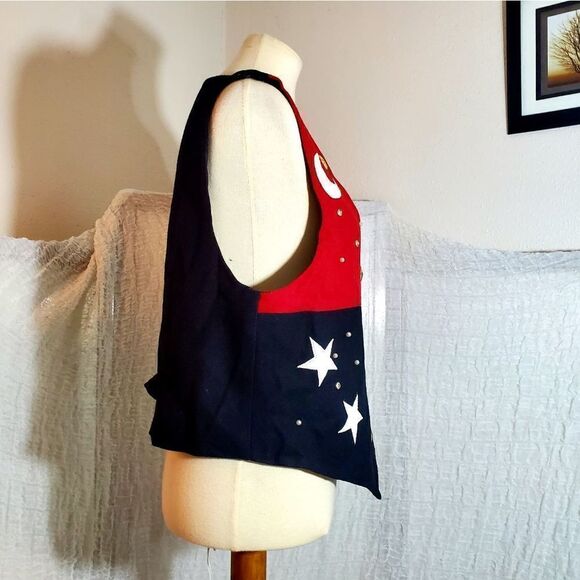 BMW Designs Vtg Christmas Angel & Stars Vest Size Large - Picture 3 of 12
